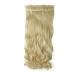 SEGO 27 Curly Wavy Clip in Hair Extensions for Women - Bleach Blonde One Piece 5 Clips Synthetic Hairpiece - Buy Online on GoSupps.com