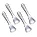 Minkissy 4 pieces cosmetic beauty spoon Spatula Eye cream Beauty spoon for women Cosmetic cream open spoons spoons for make-up masks mixing stick zinclegation The face Miss silver silver