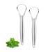 Liatinbo tongue scraping metal tongue scraps for adults stainless steel tongue scraps reduces bad breath and fresh breath (2 pieces spoon-shaped)