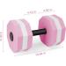 Set of 2 Aquatic Dumbbells for Water Aerobic Exercise | Pool Resistance Barbells for Aqua Fitness | Detachable Hand Bar Equipment in Pink & White - Buy Online on GoSupps.com