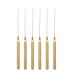 JIHUOO 6 Pieces Wooden Hair Extension Needle Threader Loop Needle for Hair Beard Jewelry