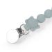 Silicone Pacifier Clip with Koala Bead - Grey | One Piece Soother Binky Teething Ring Holder - Buy Online on GoSupps.com