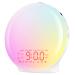 Bluetooth light alarm clock daylight alarm clock wake up light with sunrise sunset simulation 17 color light 22 sleeping noises snooze two alarms FM radio for heavy sleepers & children