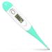 Digital Thermometer, Clinical Fever Medical Thermometer for Oral, Underarm and Rectal Use Fast Body Thermometer Test with Fever Alarm for Baby, Children, Adult and Pet Green&white