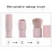RN BEAUTY Retractable Powder Brush Set - Blush, Bronzer, Foundation, Face Blender | Professional Mineral Blending Kabuki Makeup Brushes with Cover - Leather Pink - Buy Online on GoSupps.com