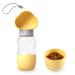 MEREN Portable Dog Water Bottle,2 in 1 Dog Water Bottle Dispenser with Food Container,Leak Proof Dog Travel Water Bottle for Walking,Hiking and Travel,19oz Yellow