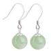 Earrings Drop Earrings Vintage Sterling Silver Jade Drop Earrings for Women Genuine Natural Round Green Jadeite Dangle Earring Chinese Healing Stone Jewelry