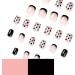 24 Pcs Square Shape Press on Nails Short Length with Black Heart-Shaped French Designs Fake Full Cover Fake Nails Nails Art for Women and Girl Stick on Nails 07 - Buy Online on GoSupps.com