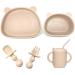 BPA-Free Baby Weaning Set | 5-Piece Silicone Feeding Set for Easy Clean & Non-Slip Toddler Tableware in Beige - Buy Online on GoSupps.com