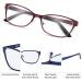 VVDQella Cat Eye Reading Glasses for Women - 1.00x Blue Light Filter - Fashionable Metal Frame with Glasses Case & Spring Hinge - Buy Online on GoSupps.com