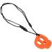 Silicone Sewing Ring for Teeth | Orange Skull Necklace - Safe Chewing Toy for Autism & Oral Motor Skills - Buy Online on GoSupps.com