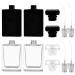 Enenes Glass Refillable Perfume Bottle 4 pcs Portable Square Empty Glass Perfume Atomizer Bottle 30ml/1 oz. Spray Glass Bottle Atomizer Container (30ML White+Black)