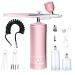 wemee Rechargeable Cordless Airbrush Compressor Portable Handheld Electric with 0.4mm Nozzle for Barber Nail Art Makeup Model Painting