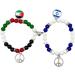 Vsilay Set of 2 ISR PLE Pendant Bracelets - Colorful Bead Hand Chain with Magnetic Clasp | Couples Bangle Accessories - Buy Online on GoSupps.com