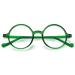 Koosufa round reading glasses Blue light filter women men Tr90 light retro nerd glasses reading aid visual aid full -rim glasses anti fatigue glasses with strength 0.0 1.5 2.0 2.5 3.5 4.0 transparent green 4.0 x