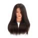 18 Inch 100% Human Hair Styling Head - Brown & Black Hairdressing Model for Long Hairstyles - Buy Online on GoSupps.com