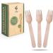 Wooden Forks Disposable - 100 Splinter-Free 6.5" Compostable Forks Biodegradable and Eco Friendly Disposable Forks Utensils for Outdoors and Parties - Buy Online on GoSupps.com