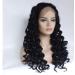 BGHJUE N Wig Black Long Roll Synthetic Wig For Women Left Side Parting White Color Heat Resistant Replacement Hair Wigs High Density
