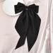 Black Bow Hair Clip for Women Girls Womens Black Bow Ribbon Hair Clip for Teen Girls Bow Barrette Hair Clips for Women French Barrette Hair Clip Bow for Long Hair Ornaments for Women
