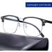 Blue Light Blocking Glasses for Men & Women - Lightweight Computer Reading - Flexible Spring Hinge - 300x Black Silver - Buy Online on GoSupps.com