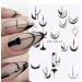 Nail Decor Spring Summer Smile Line Design Nail Art Stickers 3D Black White Geometry French(STZ-CS116) - Buy Online on GoSupps.com