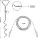 16ft Dog Tie Out Cable with Spiral Ground Stake - Up to 120lb Dogs - Perfect for Playing, Camping, and Backyard - White - Buy Online on GoSupps.com