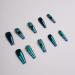 Xerling Glossy Green Press-On Fake Nails with Rhinestones - Long Coffin Full Cover Tips (24 Pcs Pattern G) | International Shipping Available - Buy Online on GoSupps.com