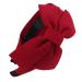 YoungerY Women's Wide Bow Headband Striped Dots Red