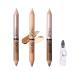 MEICOLY Highlight Contour Stick 6 Colors Double-Headed Facial 3D Bronzer Face Pearl White Shimmer Cream Pen with Pencil Sharpener 01 Contour Set