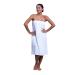 Boca Terry Womens Spa Wrap - 100% Cotton Spa, Shower, Bath and Gym Towel w Snaps - White XXL XX-Large White