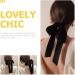 Black Big Bow Hair Tie Ribbon Bow Hair Tie Stuff Bow Hair Scrunchie Hair Bow Scrunchies Velvet Black Hair Rope Hair Bow for Girl - Buy Online on GoSupps.com
