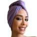Radiant Queen Cotton Hair Towel (Purple) 100% Cotton T-Shirt Double Layer Material  Adjustable Size for Short  Medium and Long Hair  Anti Frizz