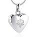 zeqingjw Pet Cremation Jewelry for Ashes Pendant Paw Print Pet Heart Urn Necklace Memorial Keepsake Jewelry for Pet/Dog's/Cat's Ashes Silver
