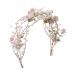 FRCOLOR Peal Flower Headband Bride Headband Boho Leaf Floral Wedding Garland Hair Bands for Womens Hair Fairy Headband for Party Prom Props Hair Accessories for Girls