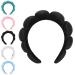 kissxiaoya Spa Headband for Women  Sponge Spa Headband for Washing Face  Makeup Removal  Shower  Skincare  Terry Towel Cloth Fabric Head Band (Black)