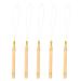 Anggrek 5pcs hair braiding crochet braid needle hair extensions loop needle wooden threader wire pulling hook tool for hair extension