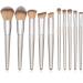 DFHBFG 10 Cone Wooden Handle Makeup Brush Set - Premium Powder & Eye Makeup Tools for Flawless Application - Buy Online on GoSupps.com