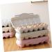 Mikinona 2pcs Pizza Container Fridge Egg Tray Egg Cartons Egg Organizer Egg Rack Plastic Barrel High Capacity Grey 30x15cm - Buy Online on GoSupps.com