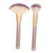 minkissy 3 Sets Makeup Brush Fan Makeup Brush Major Concealer Brush Wooden Handle