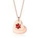 LinnaLove Women's Double Heart Medical Alert Necklace with Free Engraving (Rose Gold-Type 1 Diabetes)