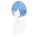 HIROAKIYA Rem Wig - Re Zero Cosplay Blue Short Bob Wig with Cap | Anime Costumes for Cosplay - Buy Online on GoSupps.com