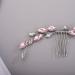 Chargances Bridal Rhinestone Hair Comb Wedding Pink Crystal Hair Vine Comb Vintage Handmade Hair Accessories for Bridesmaid Prom Flower Girls (Pink) - Buy Online on GoSupps.com