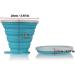 JBER Silicone Collapsible Travel Cup with Lids - Gray & Blue | Portable Folding Camping Cup for Outdoor Hiking - Expandable Drinking Cup - Buy Online on GoSupps.com