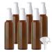 ZEOABSY 6 Pieces 60 ml Brown Lotion Bottles with White Pump 60ml Empty PET Plastic Lotion Pump Bottle Cosmetic Gel Travel Container for Cosmetic Make up Cleaning + 1 x Funnel Brown 60ml