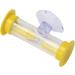 Children's Yellow Toothbrush Timer - Mini Glass Hourglass with Suction Cup for 2-Minute Brushing & Cooking - Fun Shower Timer - Buy Online on GoSupps.com