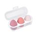 Makeup Sponge Case Blender Beauty Foundation Holder Blending Sponge Egg Set Makeup Sponge Wet And Dry Storage Box Egg Sponge Organizer Stocking Stuffers Gift for Women (3pcs-Pink series)