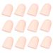 10 Pairs Silicone Gel Finger Nitrile Finger Cots Finger Cots Cut Resistant Protection Toe Protector Toe Covers Toe Protectors Protective Case Toe Cap Care Khaki 4X2.5cm