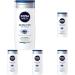 Nivea men sensitive 3in1 shower gel (1 x 250 ml) men's shower gel for sensitive skin mild cleaning agents for body hair and face shower soap with bamboo extract (pack with 5) unparfored 250 ml (5 pack)