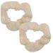 Topkids Accessories Sparkly Sequin Scrunchies Set of 2 Scrunchie for Girls Hair Hair Tinsel Alternative Sequins Bobble for Christmas Hair Sequins for Girls & Women Bobbles Xmas Hairstyle (Cream)