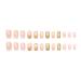 Glossy White Flower Gold Glitter Square Press-on Nails with Rhinestone Design - 24Pcs - Buy Online on GoSupps.com